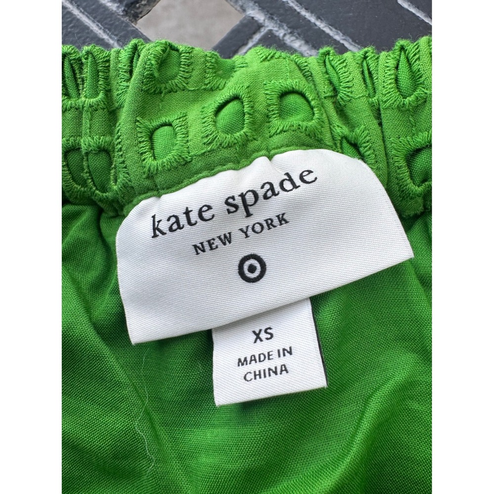 Kate Spade New York Target Green Eyelet Midi Skirt Cotton XS 20th Anniversary - Picture 4 of 7